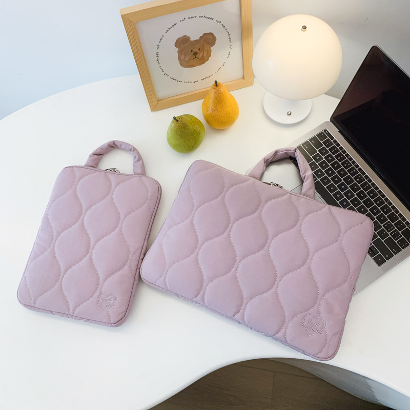 New Diamond-Patterned Laptop Bag 11/ 14inch Korean Style Ins-Style Lightweight Notebook Protective Cover Available in Multiple Colors