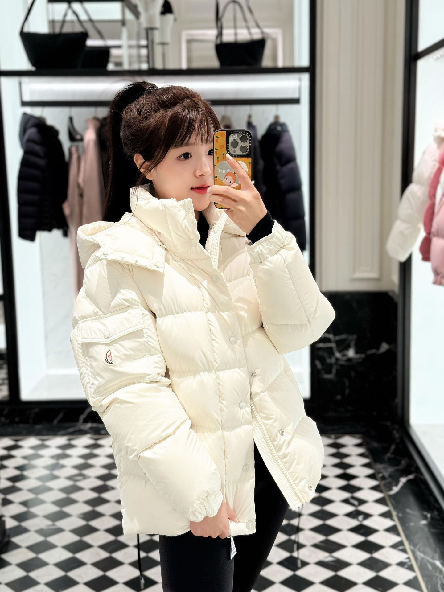 Matte removable keep warm down jacket with hood for men and women