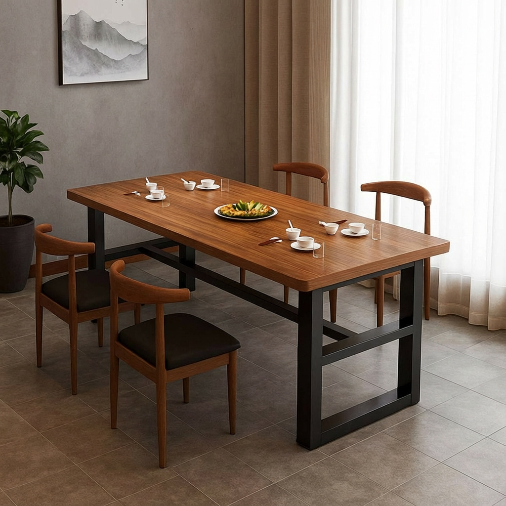 Mesa de comedor, mesa de comedor doméstica, mesa de estudio de sala de estar, mesa de computadora multifuncional, mesa de oficina simple en el hogar, estante de almacenamiento