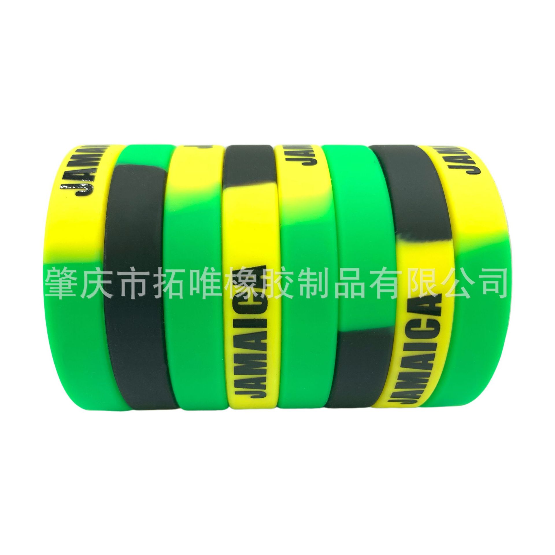 厂家供应可印刷硅胶麻花能量手环字母夜光软胶硅胶手碗带