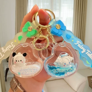 创意可爱流沙三丽鸥钥匙扣入油亚克力库洛米公仔包包挂件抓机挂饰