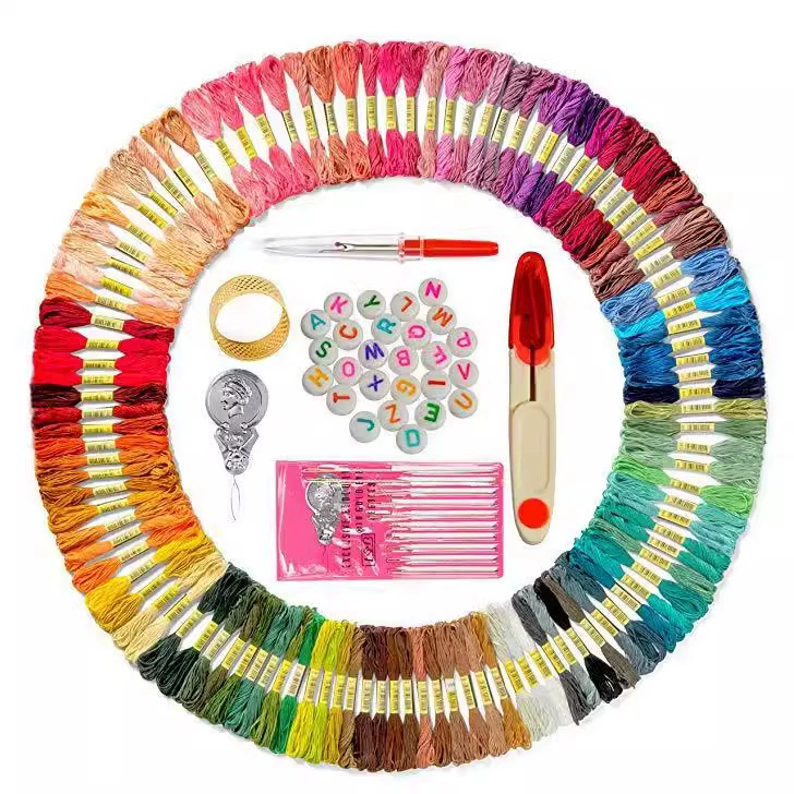 Нить для вышивания набор, 100 цветов хлопка, нити 8 м × 6‑нитей, assorted packaging