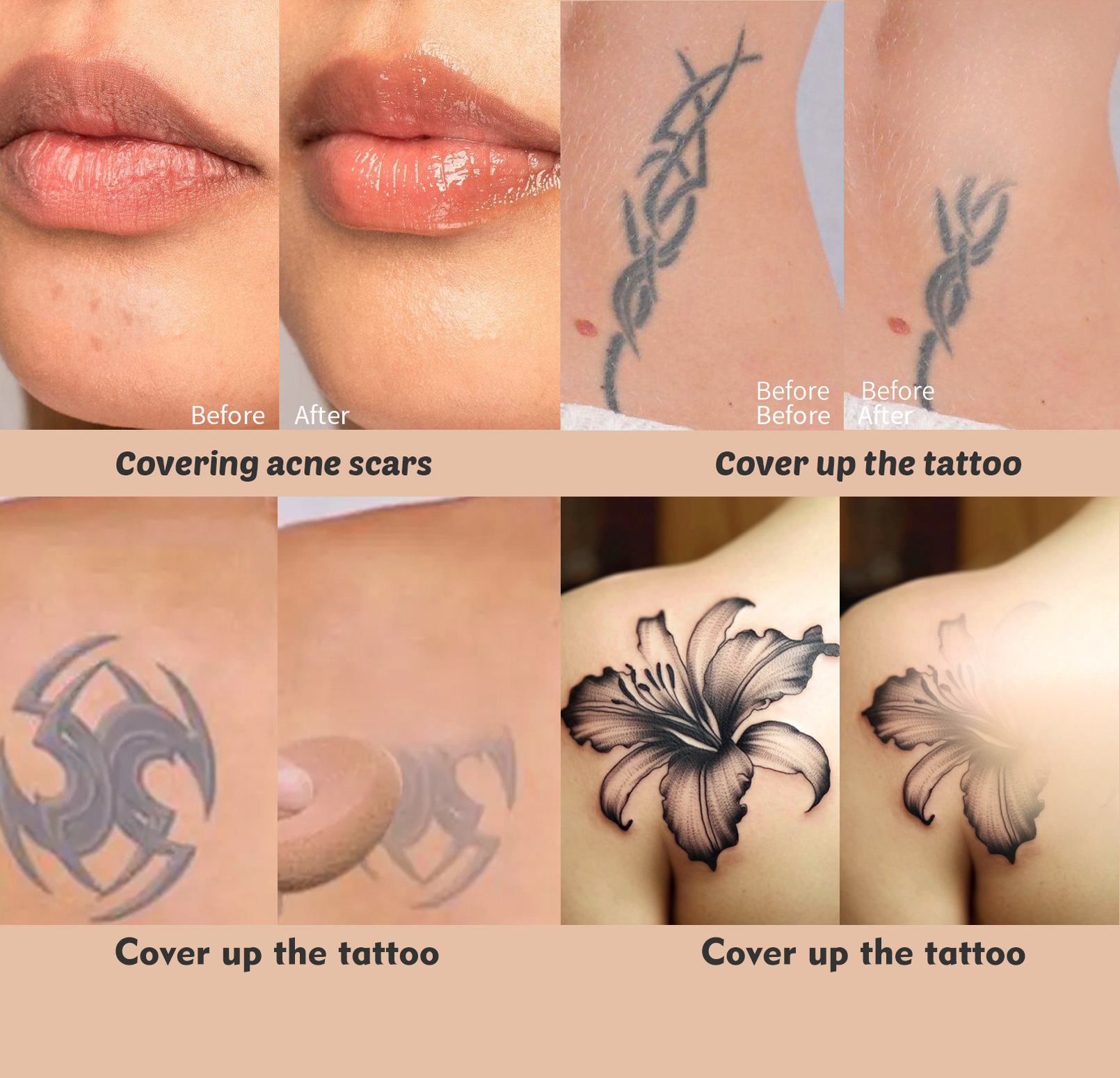 Hellokiss Cross-border Natural Blemish and Acne Mark Concealer is waterproof, sweat-resistant, light and snug, and suitable for tattoo concealer undefined