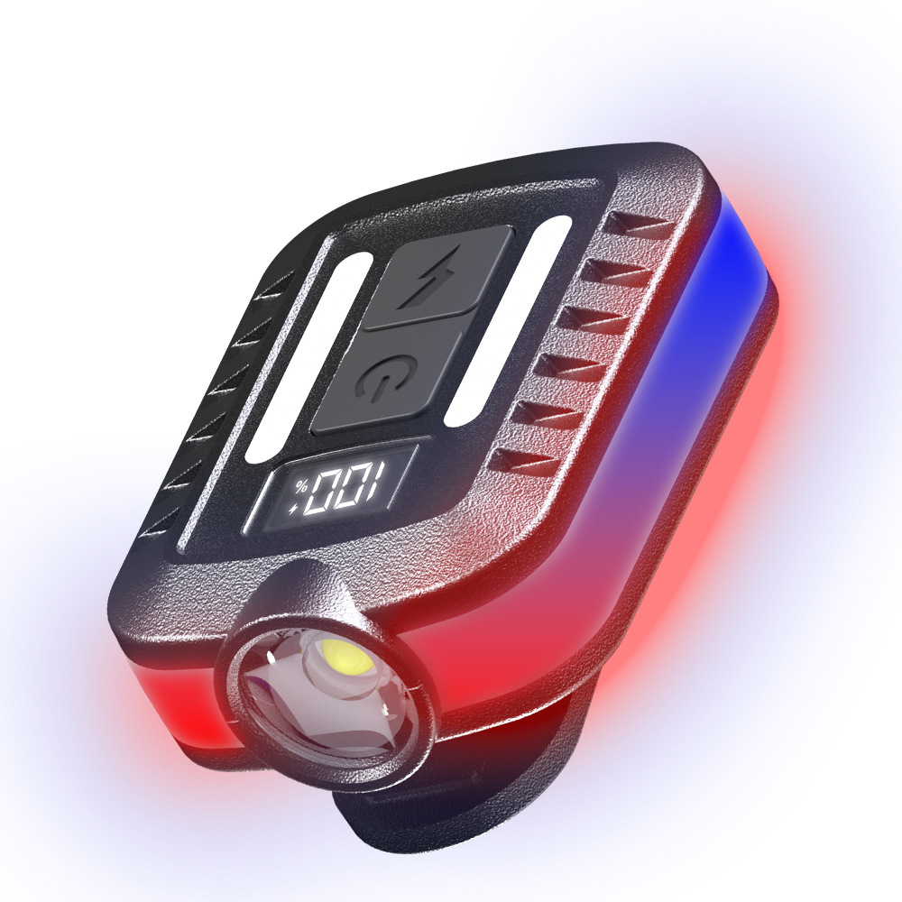 Transfronteriza digital eléctrica fuerte cabeza de luz al aire libre noche montar rojo y azul parpadeante advertencia sombrero lámpara de soporte de trabajo lámpara de mantenimiento