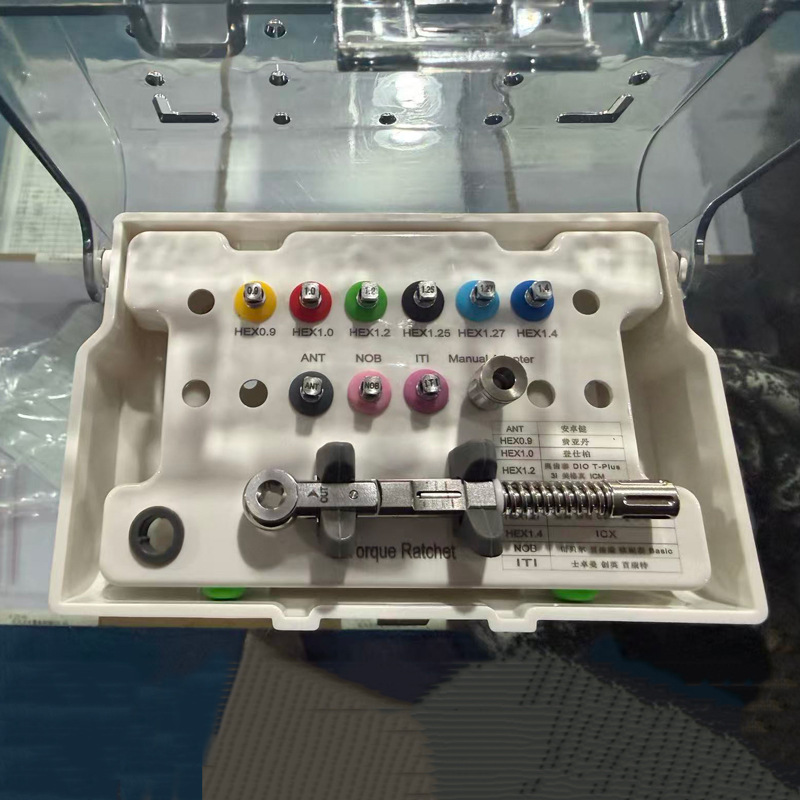 Caja de herramientas de reparación de implantes dentales Material oral Dental Implante de color Dental Tenden Stroman