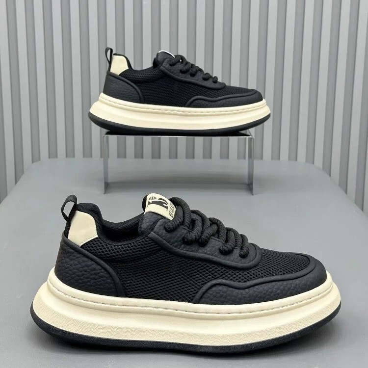 Men's Japanese-Style Minimalist Solid Color Thick-Soled Casual Shoes 2026 New Model Breathable Comfortable Sneakers Trendy Shoes