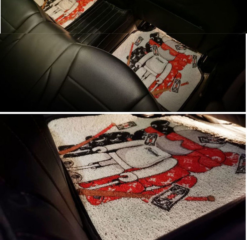 Car Wire Ring Floor Mats, Universal Cuttable Cartoon Cute Car Anti-Dirty Protective Mats, Car Universal Anti-Slip Gaskets