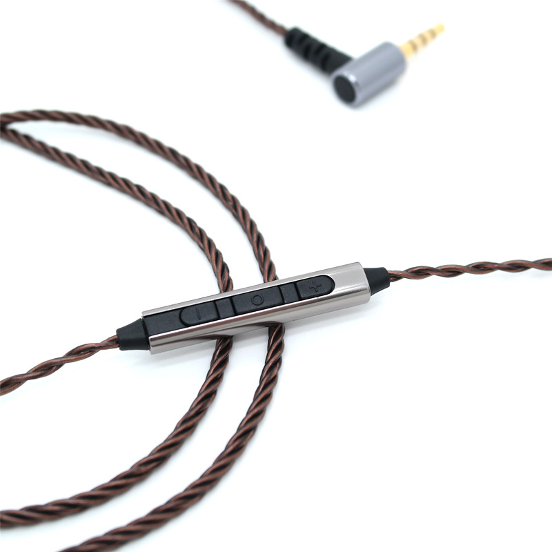 3.5mm coiled transparent copper MMCX with microphone tuning earphone cable Shure SE535 SE846