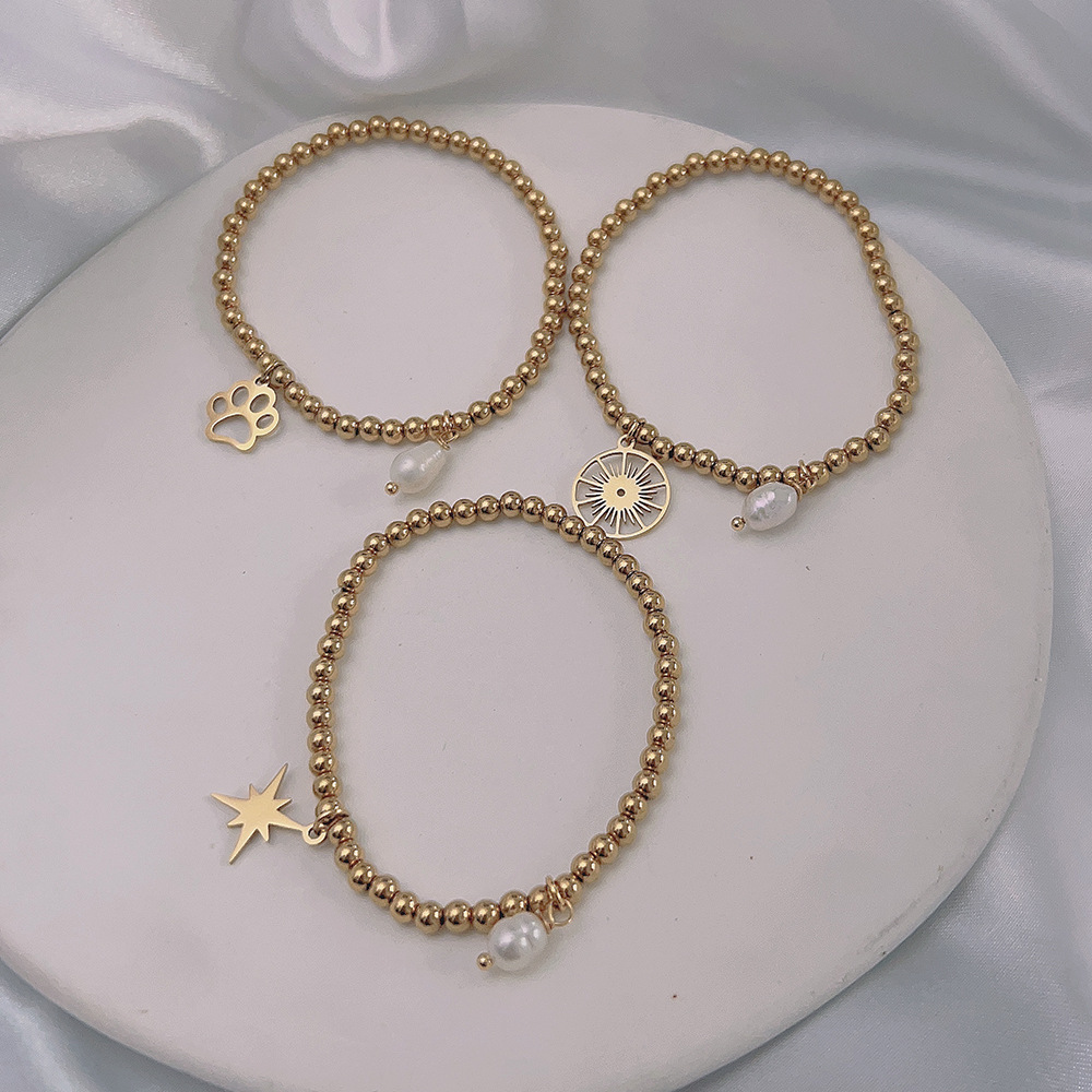 Simple Style Snake Dragonfly Butterfly Stainless Steel Beaded Plating Hollow Out Bracelets 1 Piece