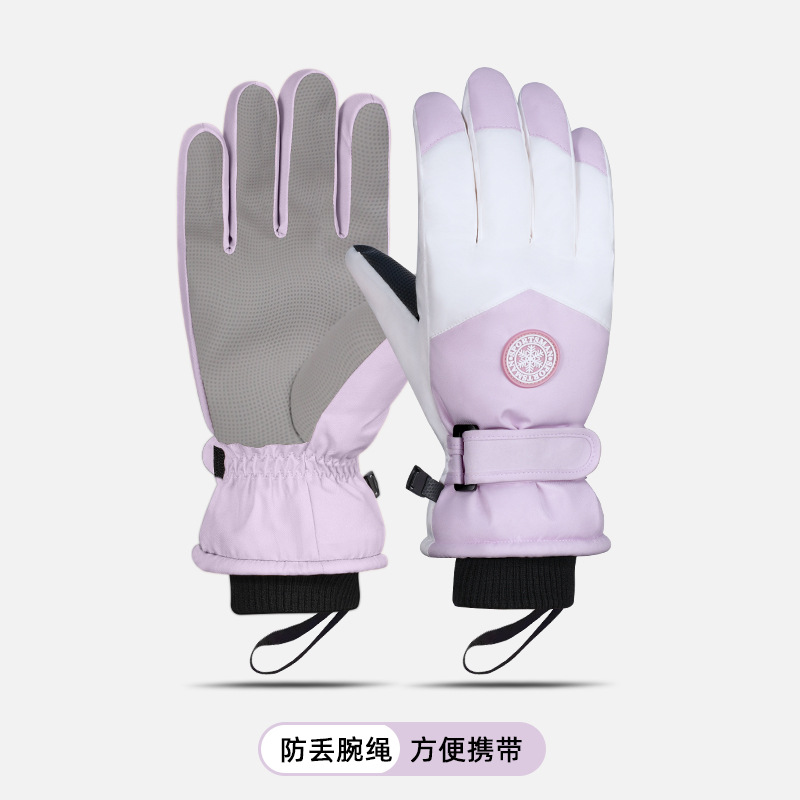 Guantes de esquí al por mayor para hombres a prueba de frío y anticongelante de invierno más engrosamiento de terciopelo para jugar con guantes de ciclismo en la nieve Pantalla táctil de esquí para mujeres