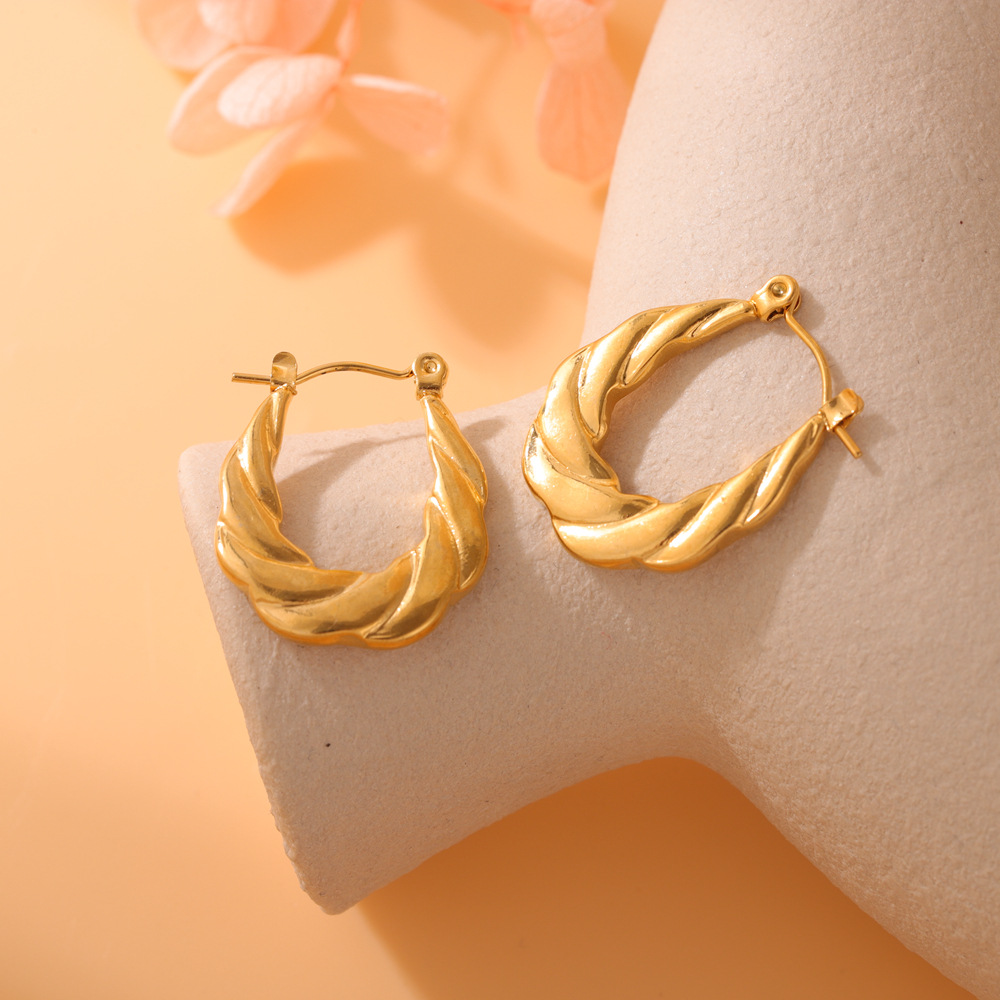 Pendientes de acero inoxidable estilo europeo, minimalista y ligero