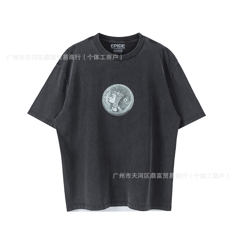 Epide Prefab King Simpson Coin Vintage Distressed Cylinder Short Sleeve T-Shirt Epide Prefab King Simpson Coin Vintage Distressed Cylinder Short Sleeve T-Shirt