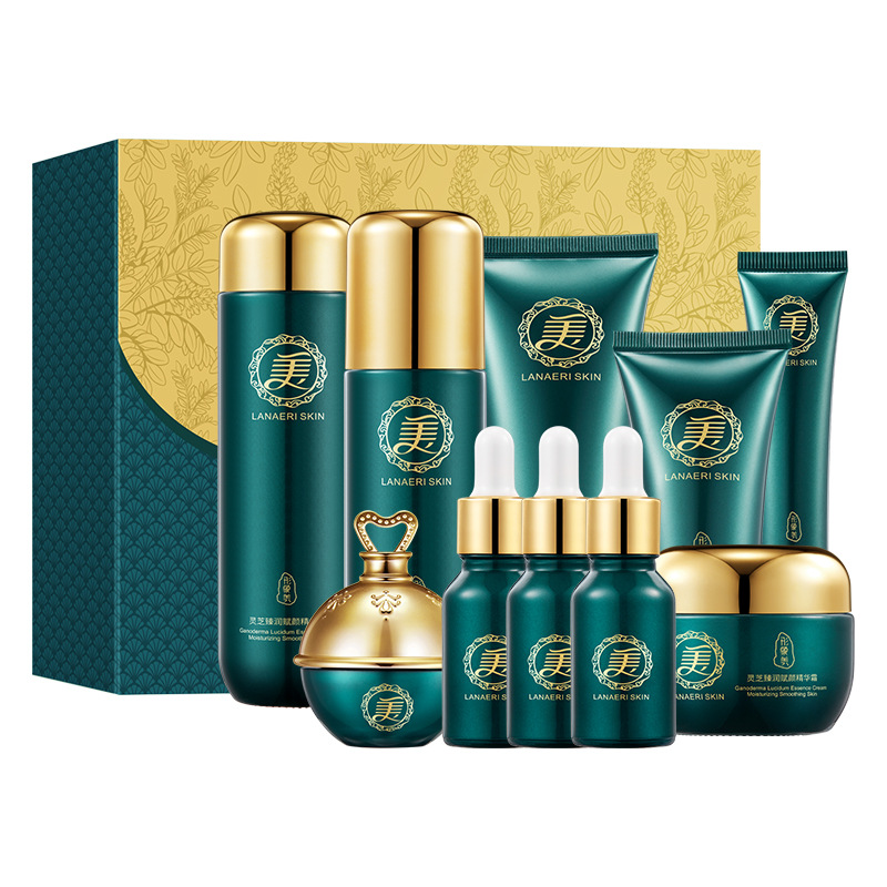 Imagen belleza Ganoderma lucidum Zhengrun Fu Yan conjunto de diez piezas hidratante piel suave productos para el cuidado de la piel traje al por mayor