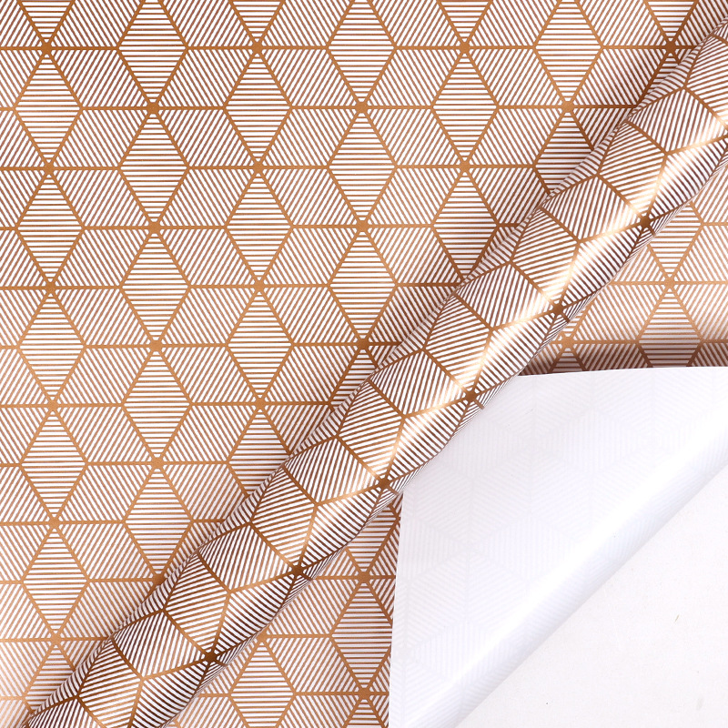Papel enrollado de gran tamaño, lámina de oro, papel de embalaje de regalo de color metálico, papel de embalaje de regalo de cumpleaños de San Valentín, rayas de lunares