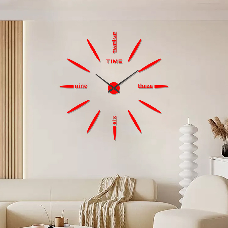 Reloj de pared acrílico 3D nórdico, diseño estereoscópico, instalación sin perforación, reloj silencioso para entrada/dormitorio