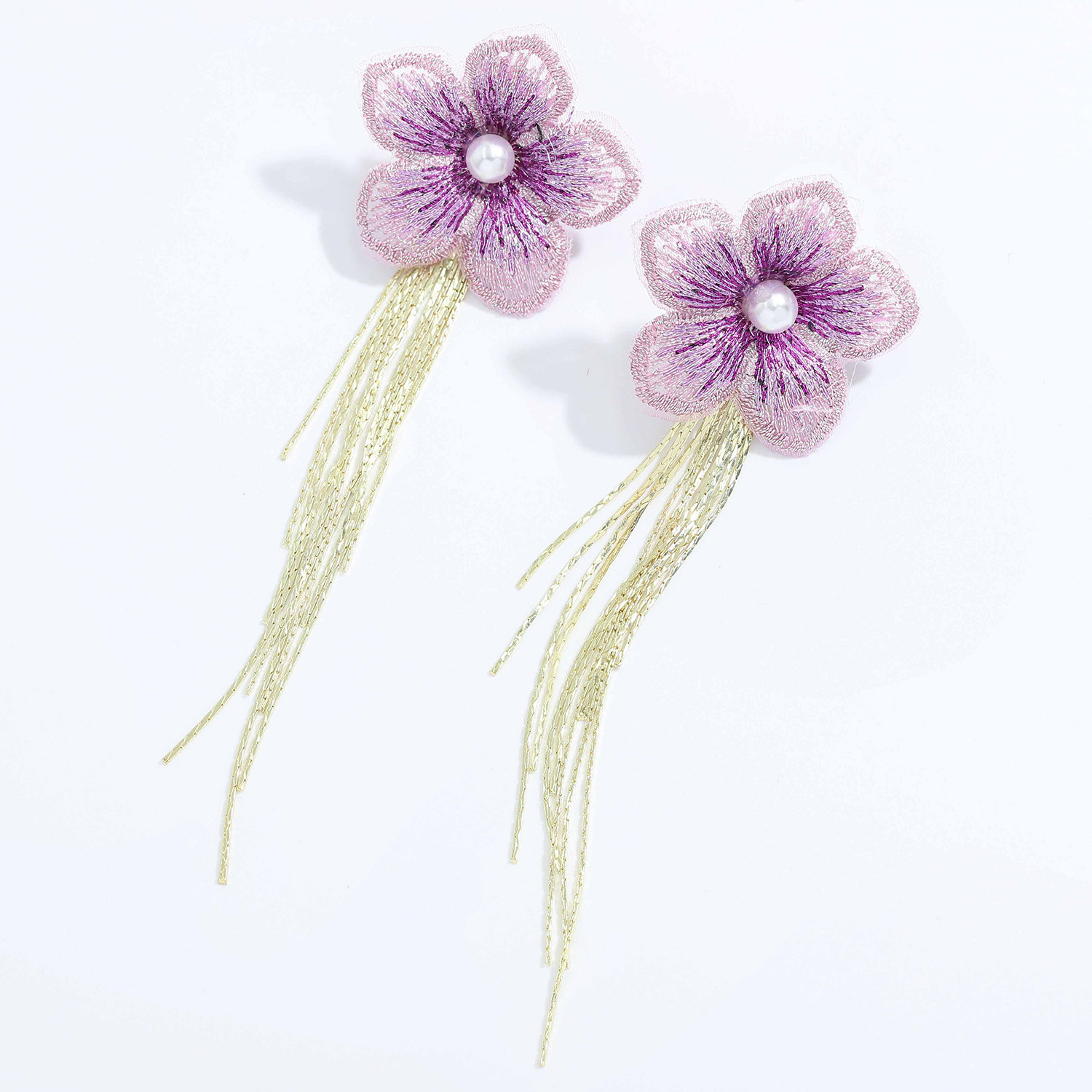 Pendientes De Flores De Tela De Malla Coreana display picture 17