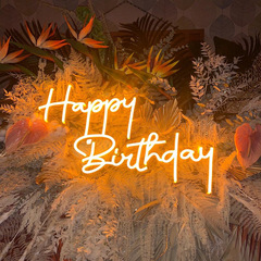 卸売りメーカーネオン看板誕生日パーティー発光ランプ12vネオンhappy birthdayランプ
