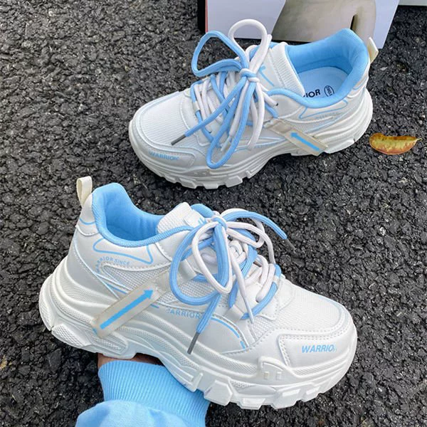 Детские платформенные кеды-слепоны для мужчин? Wait ensure accurate: original is Platform dad sneakers women 2025 spring, PU upper contrasting-color thick sole