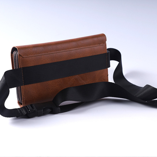 New European and American-style men's business wallet: short, versatile clutch bag made of foldable cowhide with a neutral PVC design—available in mid-length options.