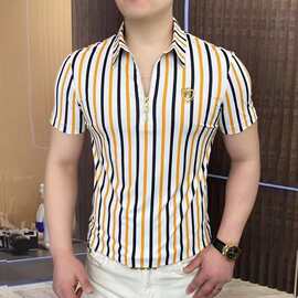 夏季新款跨境外贸骑士同款抖音男士polo衫男上衣一件代发