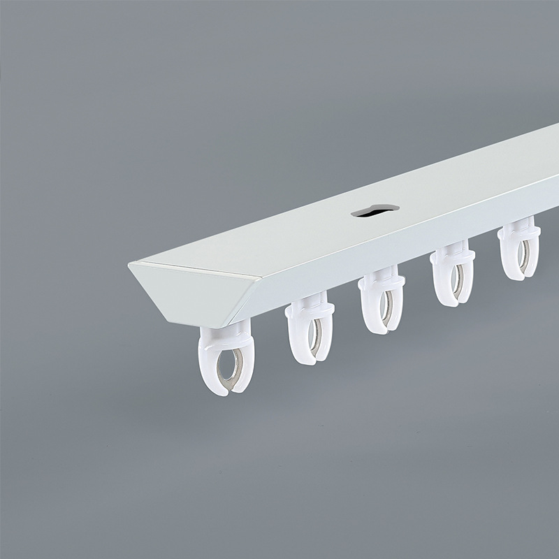 Rack de cortina sin agujeros transfronterizos mudo oculto V-tipo ultrafino cortina deslizante Luz de lujo de aleación de aluminio image 7