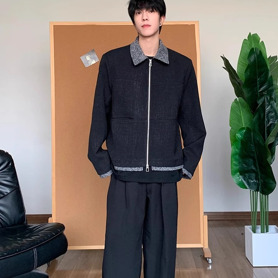 Chaqueta retro de alta gama estilo Barn para hombres y mujeres, cleanfit de primavera y otoño, chaqueta de solapa informal suelta de la marca de moda