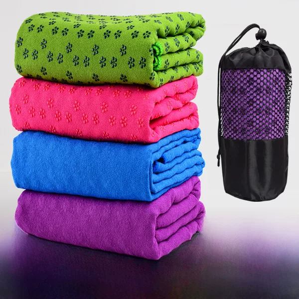 Wholesale Yoga Towels with Mesh Bags, Thickened Yoga Mat, Fitness Yoga Blanket, Machine Washable Towel Blanket
