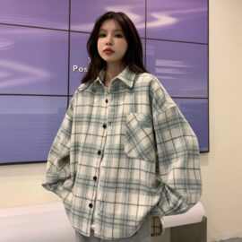 春秋条纹衬衫外套女春秋季韩版宽松BF百搭休闲薄款防晒开衫潮