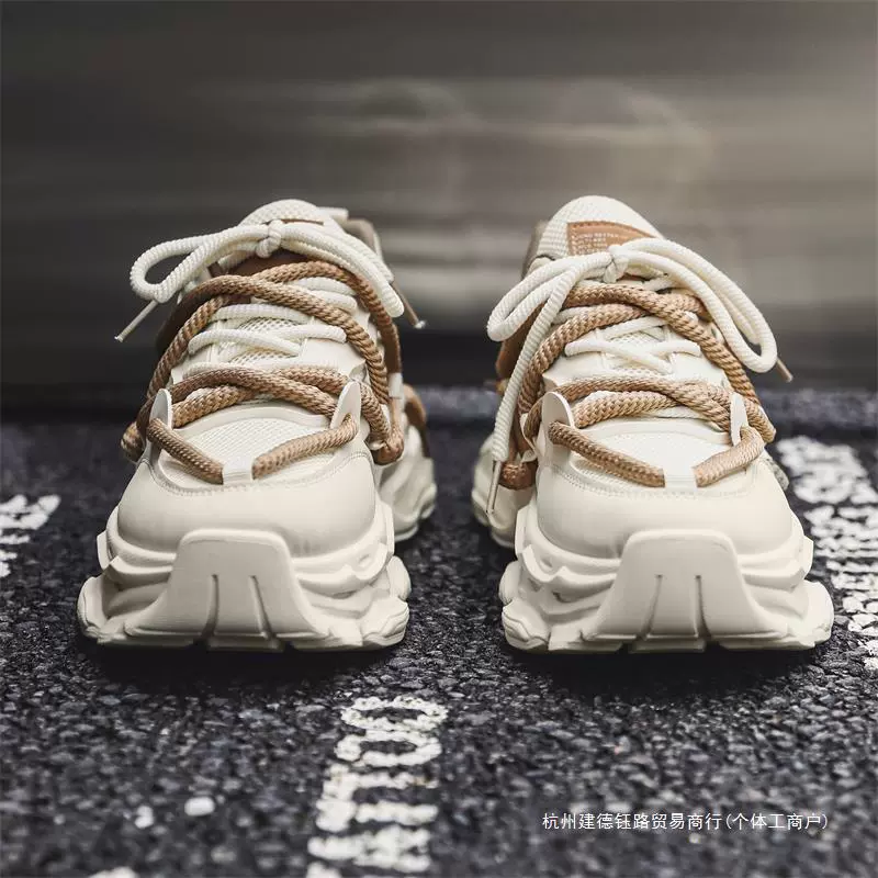 Новые популярные мужские туфли 2024 года, модные спортивные ретро-«dad shoes», мужские трендовые обувь на толстой подошве для увеличения роста, дышащая сетка