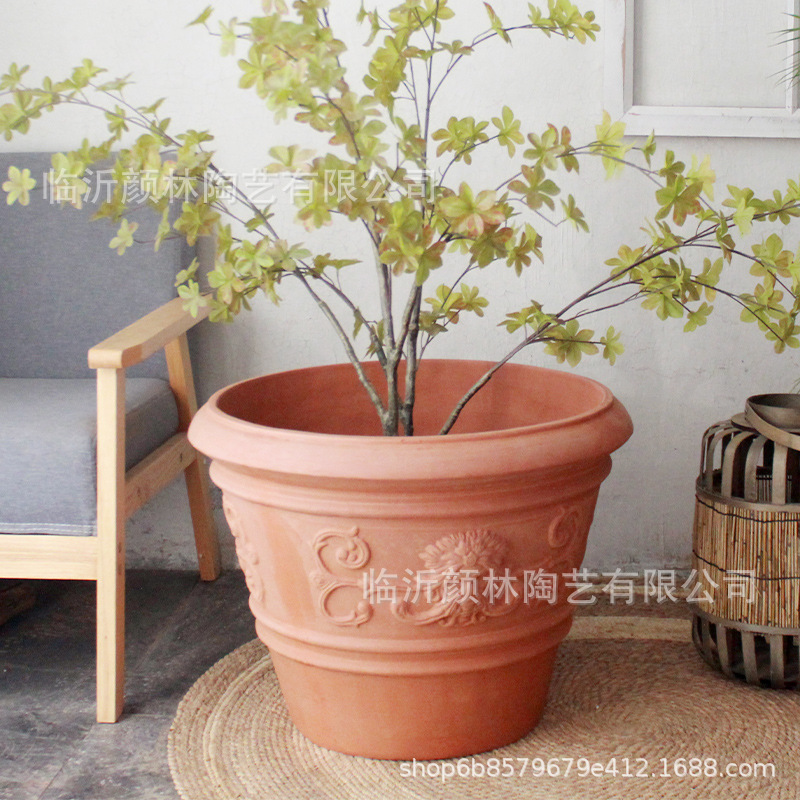 Grandes macetas de cerámica gran maceta de cerámica roja gran maceta de árboles gran maceta de cerámica paisaje gran maceta de cerámica roja comercio exterior gran maceta de lavabo rojo gran