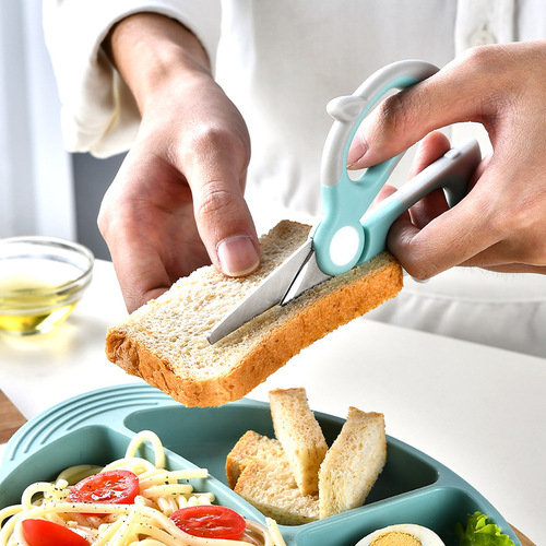 New stainless steel baby food scissors, portable children's food scissors, vegetable scissors, fruit scissors, complementary food scissors