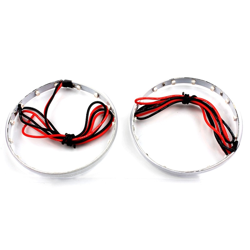 Anillo de apertura de ojo de diablo LED brillante de 360 grados adecuado para faros de coche lente de luz dual 2,53 pulgadas Universal