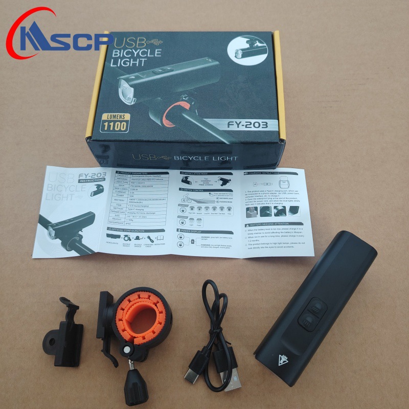 Aleación de aluminio de desmontaje rápido a prueba de salpicaduras de agua faro de viaje nocturno al aire libre con fijación de elevación luz de bicicleta de alto nivel