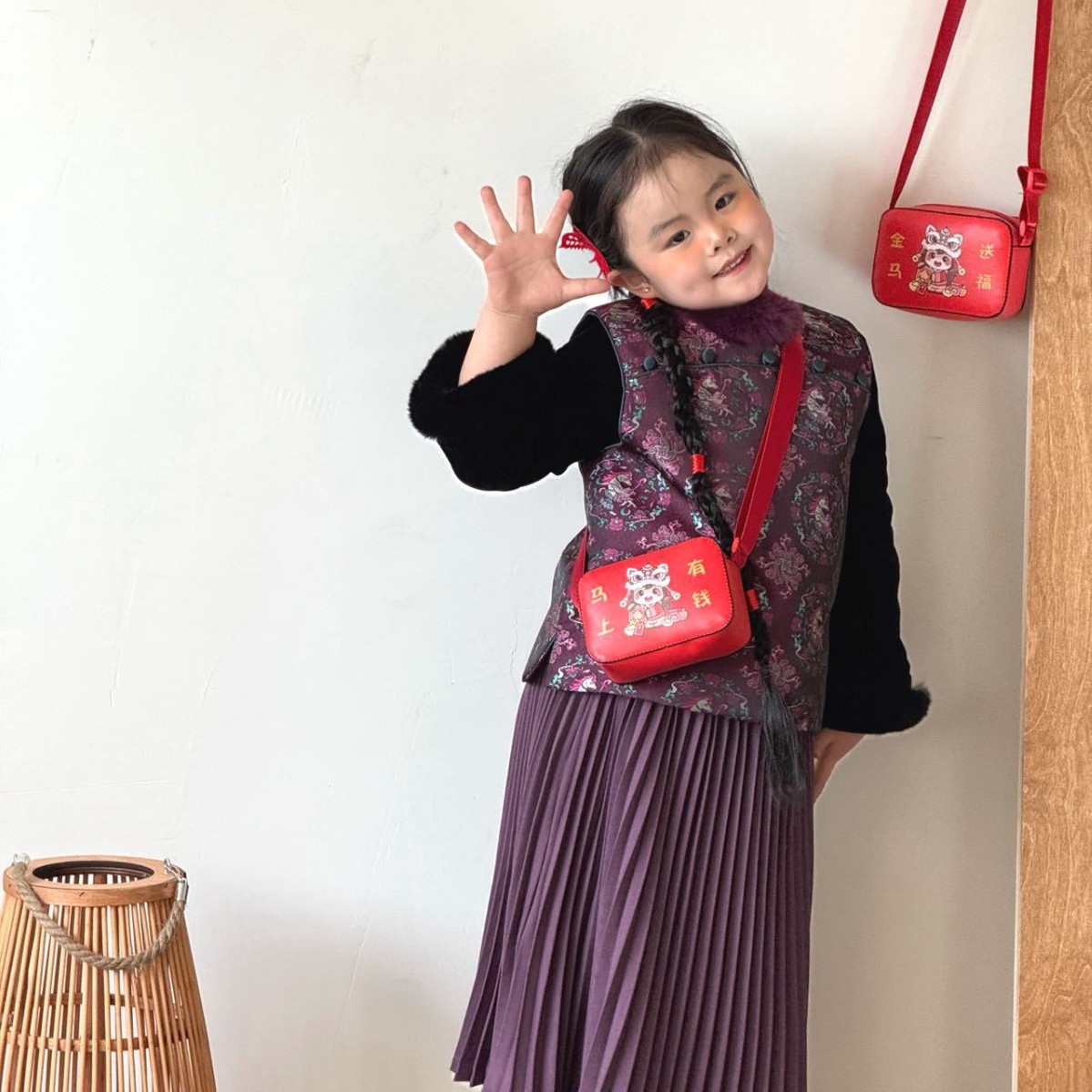 Bolsas de regalo de Año Nuevo para niños y niñas 2026 caricaturas lindas bolsas de cambio para niños