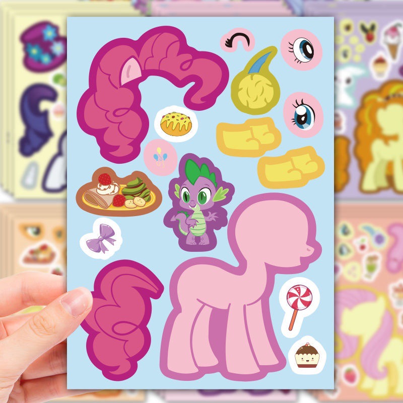 Pegatinas de cambio de ropa de pony Pauli, pegatinas de cambio de ropa de púrpura tierna tierna