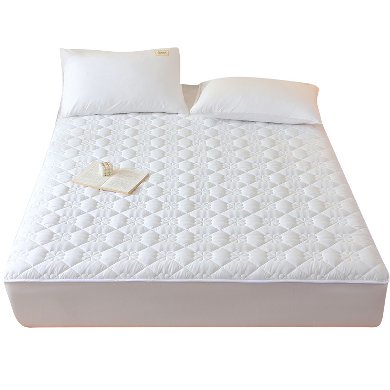 Color sólido pro-piel lavable algodón cama de algodón cama de comercio exterior cama de algodón máscara de cama a prueba de polvo gruesa cubierta protectora de Simmons