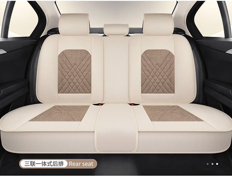 Cotton and Linen Car Seat Cushions for All Seasons, New Fabric Seat Cushions, Linen Seat Covers, Car Supplies, Seat Covers, All-Inclusive
