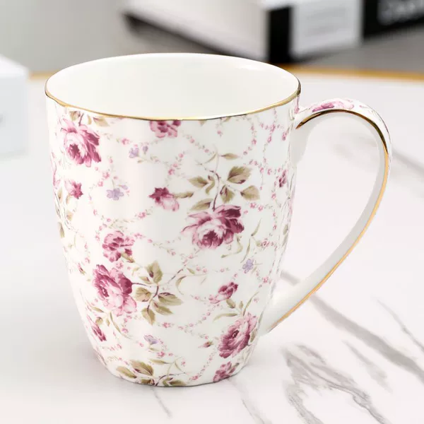 Mouth Cup Purple Bone Porcelain 400cc-200cc