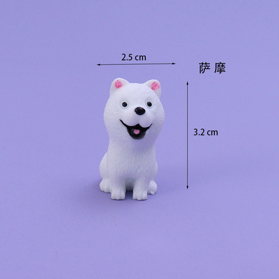 Miniatura mini simulación lindo Bomei Samo perro pequeño animal micro paisaje modelo pequeños adornos de escritorio juguetes pequeños