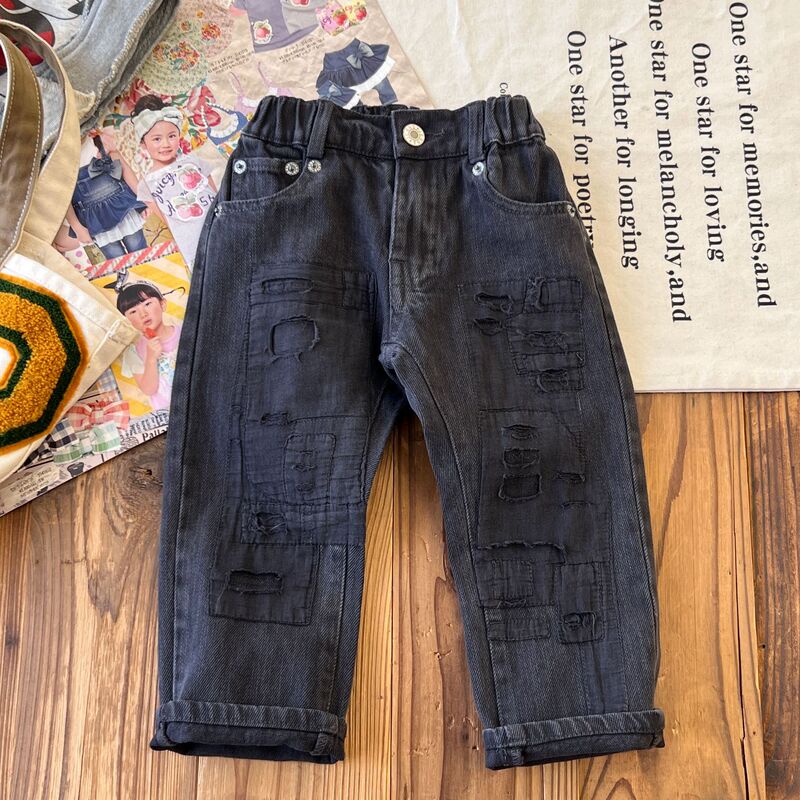 【スポット】日系中古童装DD児童長ズボンが穴を割って古いカウボーイストレートパンツを作る|undefined