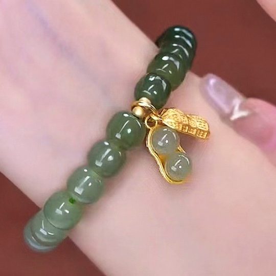 Gradient Imitation Hetian Jade Bracelet Female Birthday Gift Niche Design Light Luxury High-end Sense Transfer Bead Bracelet for Women