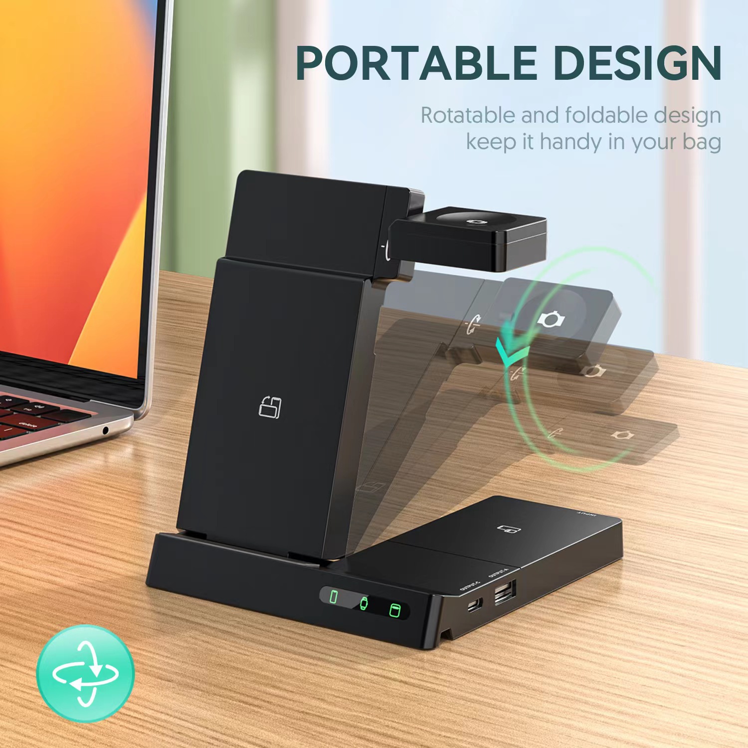 2024 nuevo cargador inalámbrico plegable tres en uno para Apple Samsung Huawei teléfono móvil universal multifunción