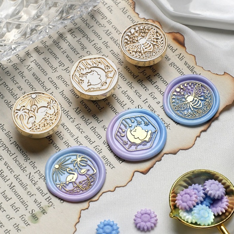 [New in March] Suidisi Fire Paint Seal Complete Copper Head Set Special-shaped Relief Multi-layered Seal Head Wholesale