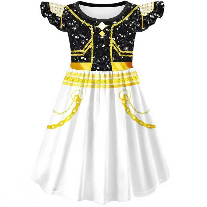 万圣节新品韩流女团K-POP猎魔女团cos服鲁米儿童印花飞飞袖连衣裙|undefined