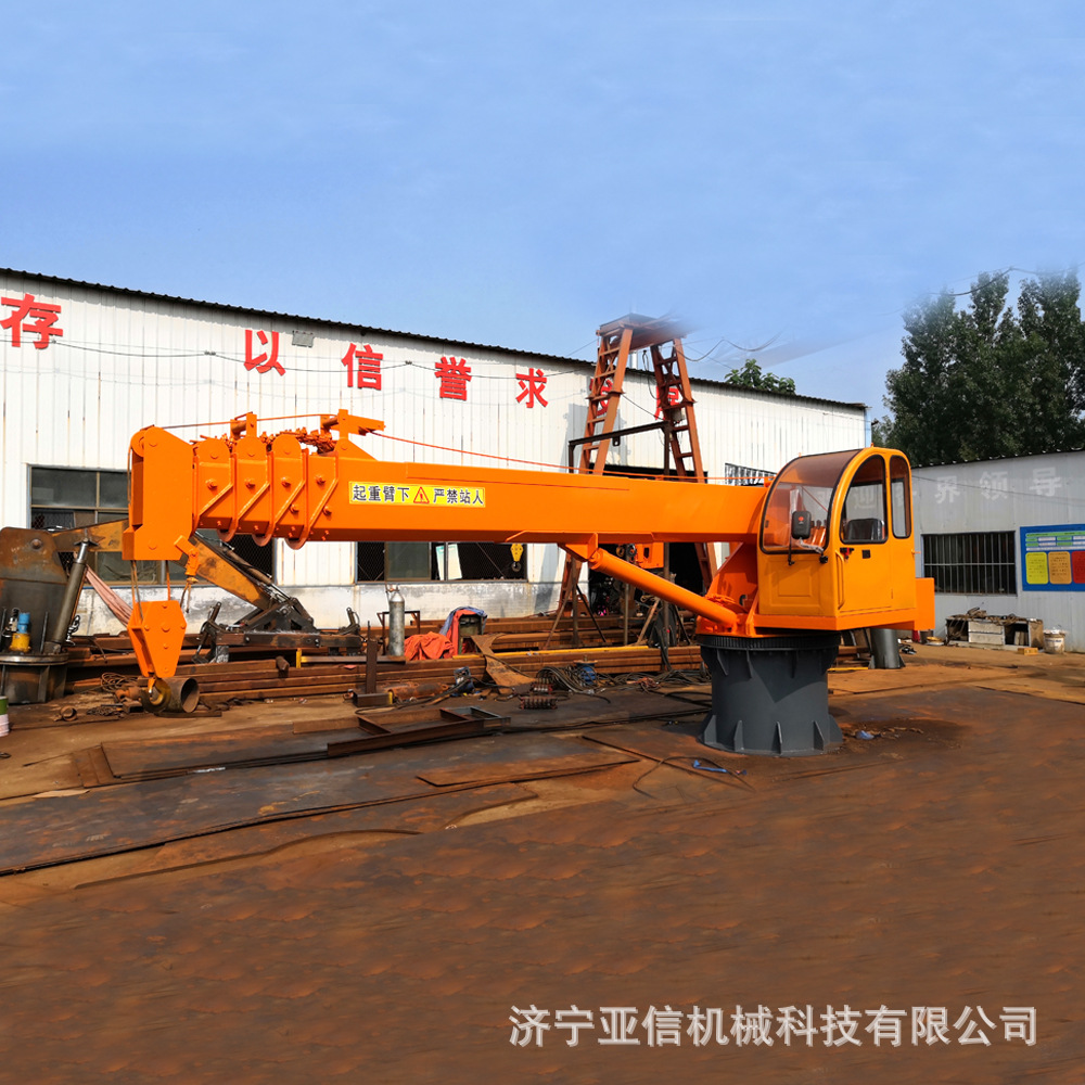 船吊供应3-25吨全液压伸缩臂式船用吊机 港口码头固定吊车