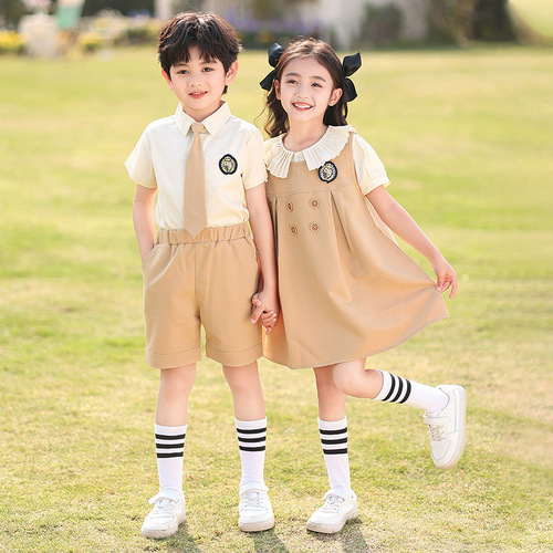 School uniform for primary school students, spring and autumn set, college style class uniform set, children's kindergarten uniform, three-piece set, sports attire for spring