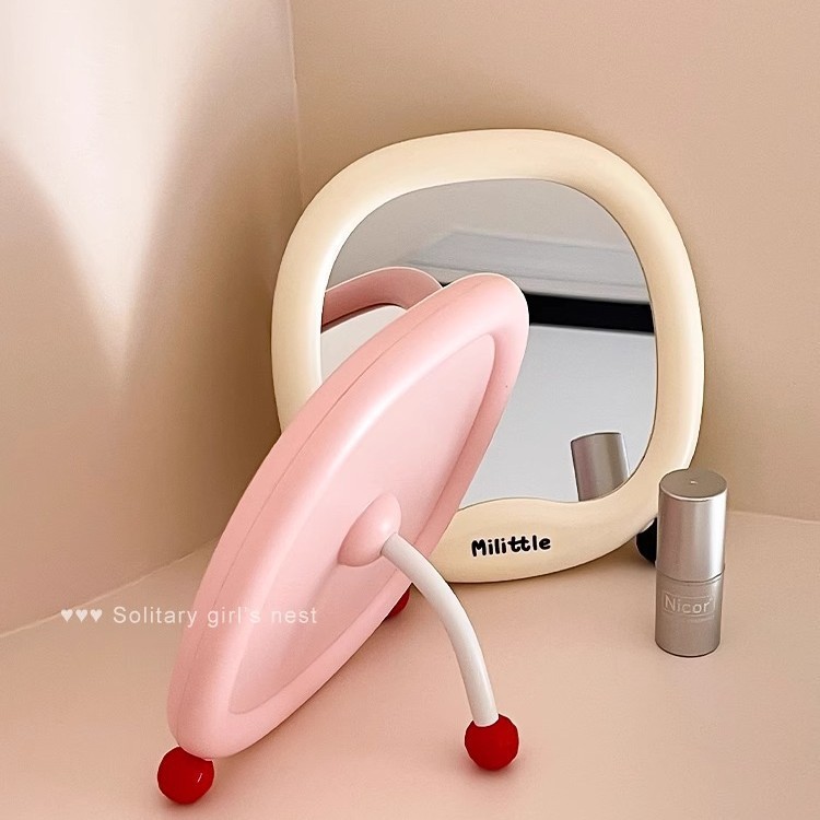 Ins Girl Heart HD Espejo de maquillaje de escritorio dibujos animados belleza princesa de maquillaje de dormitorio de estudiantes de escritorio puede soportar espejo de vestir
