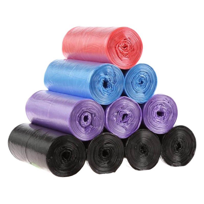 Bolsas de basura domésticas desprendibles, bolsas de basura desechables gruesas de tamaño mediano, bolsas de plástico negras ecológicas