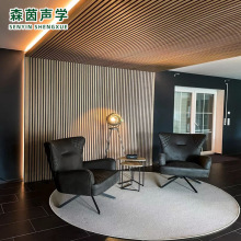 新型木条吸音格栅板聚酯纤维凹凸圆弧形背景墙阻燃装饰吸音护墙板