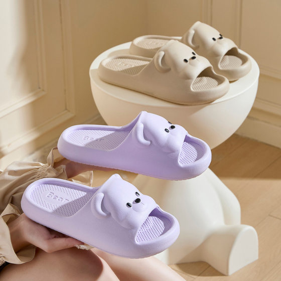 2025 New Slippers Women's Summer Eva Thick Bottom Non-slip Couple Indoor Home Bathroom Bathing Casual Sandals and Slippers